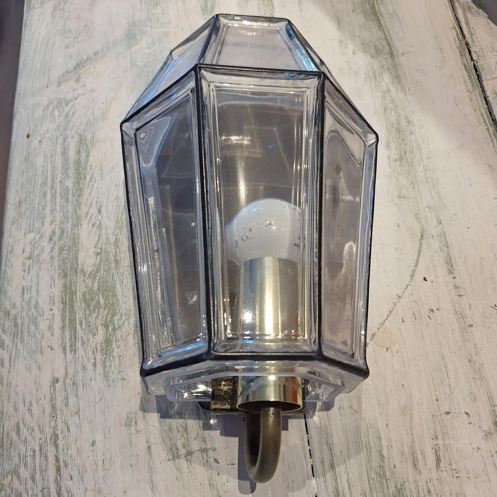 Limburg Glashütte wandlamp vintage lamp glass, Huis en Inrichting, Lampen | Wandlampen, Ophalen, Gebruikt, Glas, Glashütte