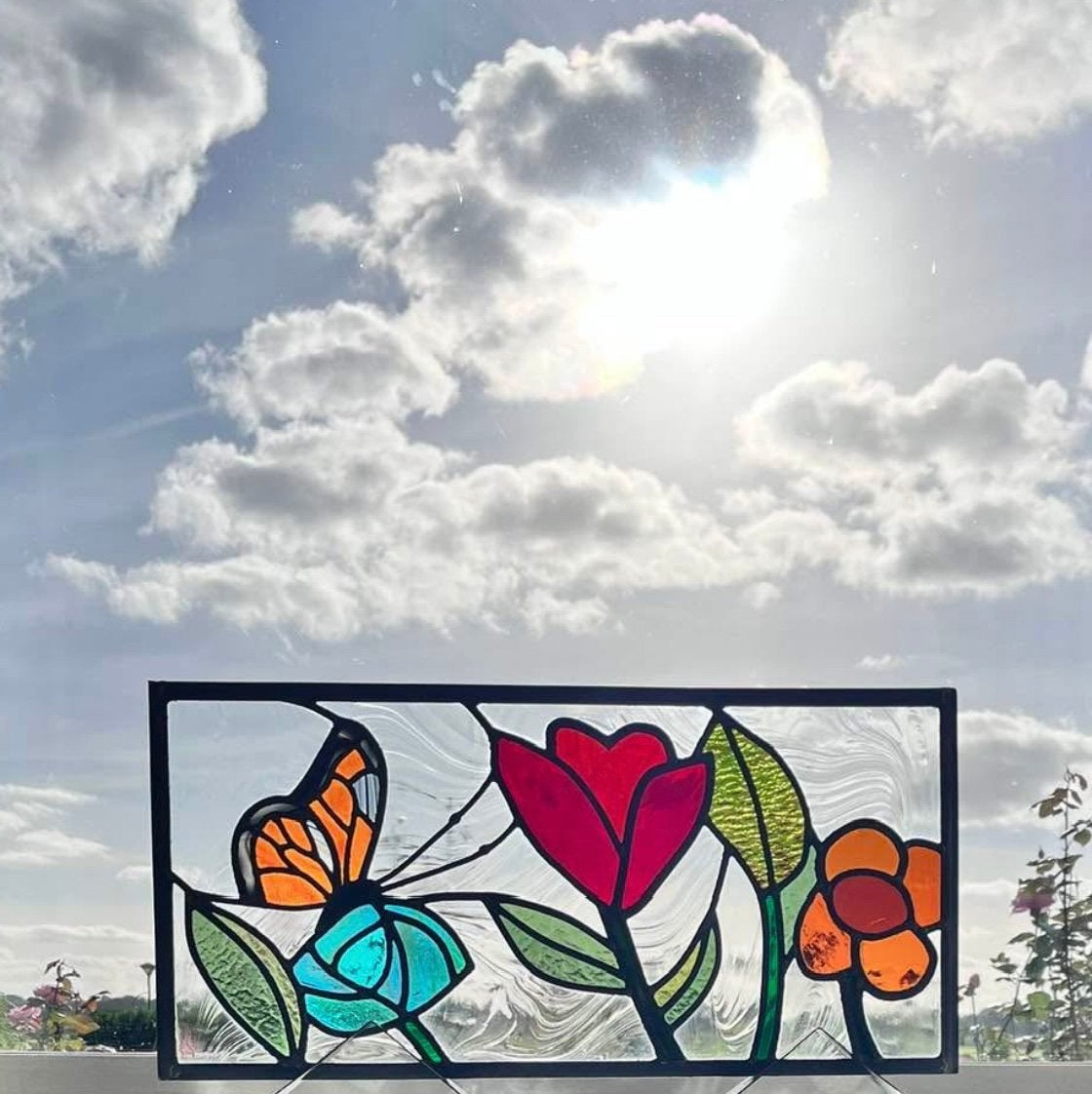 Raamhanger glas in lood voorzetraam raam, Meerkleurig, Overige stijlen, Nieuw, Ophalen of Verzenden