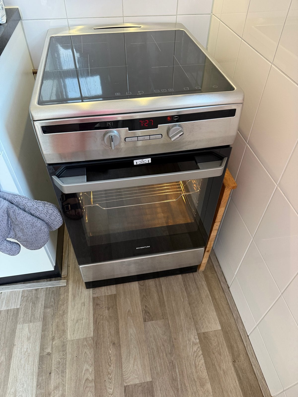 Fornuis met inductie kookplaat 50 cm breed, Ophalen, Zo goed als nieuw, Inductie, 45 tot 60 cm