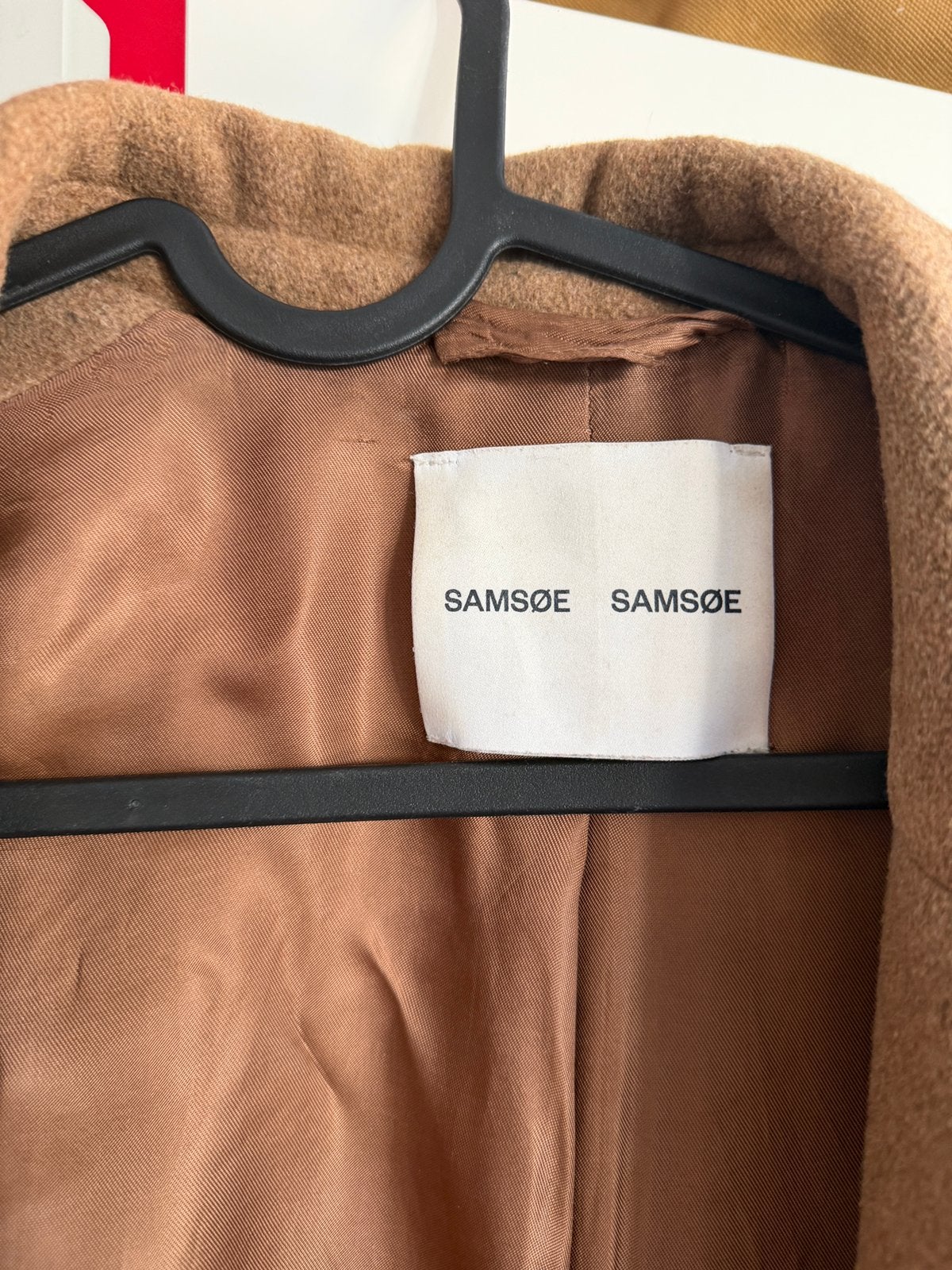Samsøe Samsøe Wool Coat – Camel, Ophalen, Zo goed als nieuw, Maat 36 (S), Bruin