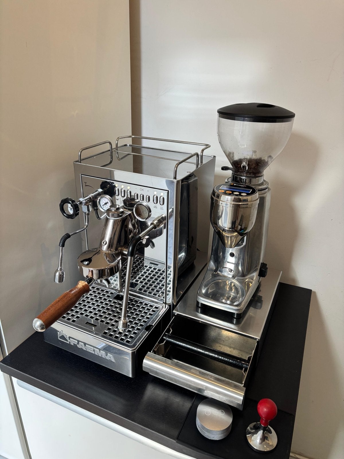 Faema Carisma S1 espressomachine compleet, Witgoed en Apparatuur, Espresso apparaat, 10 kopjes of meer, Koffiebonen, Zo goed als nieuw