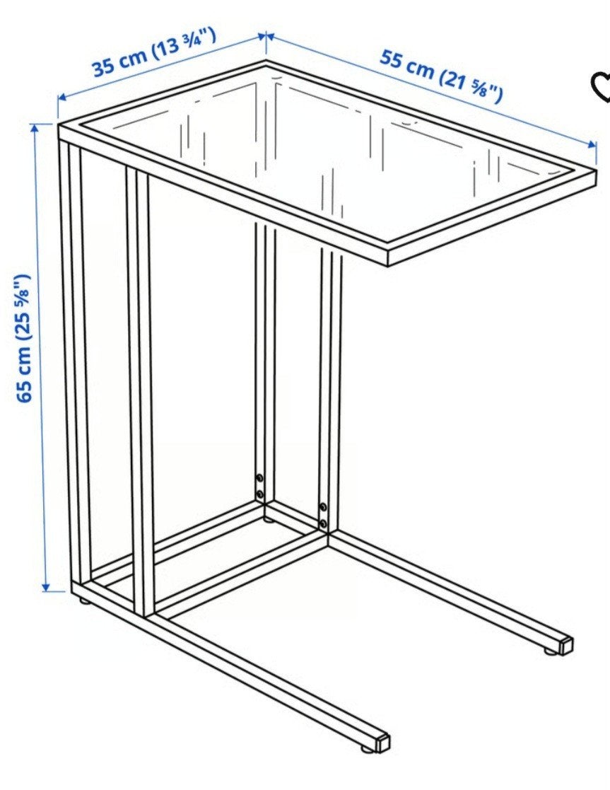 Z.g.a.n. IKEA VITTSJÕ Bijzettafel/laptoptafel., Minder dan 55 cm, Rond, Zo goed als nieuw, Ophalen