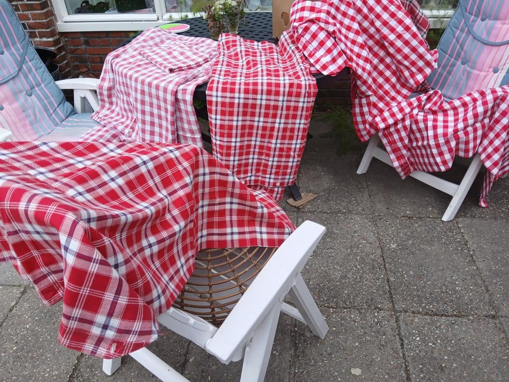 Vintage geblokte slopen en  overtrekken, Ophalen of Verzenden