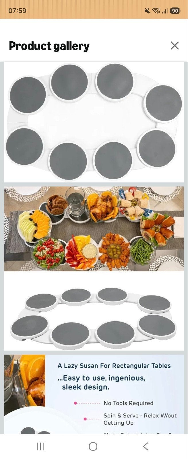 Lazy Susan Draaiplateau voor Rechthoekige Tafels, Overige typen, Kunststof, Nieuw, Ophalen of Verzenden