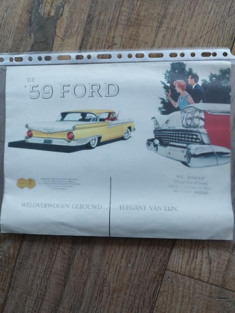 Ford '59 folder - Origineel, Boeken, Auto's | Folders en Tijdschriften, Zo goed als nieuw, Ford, Ophalen of Verzenden