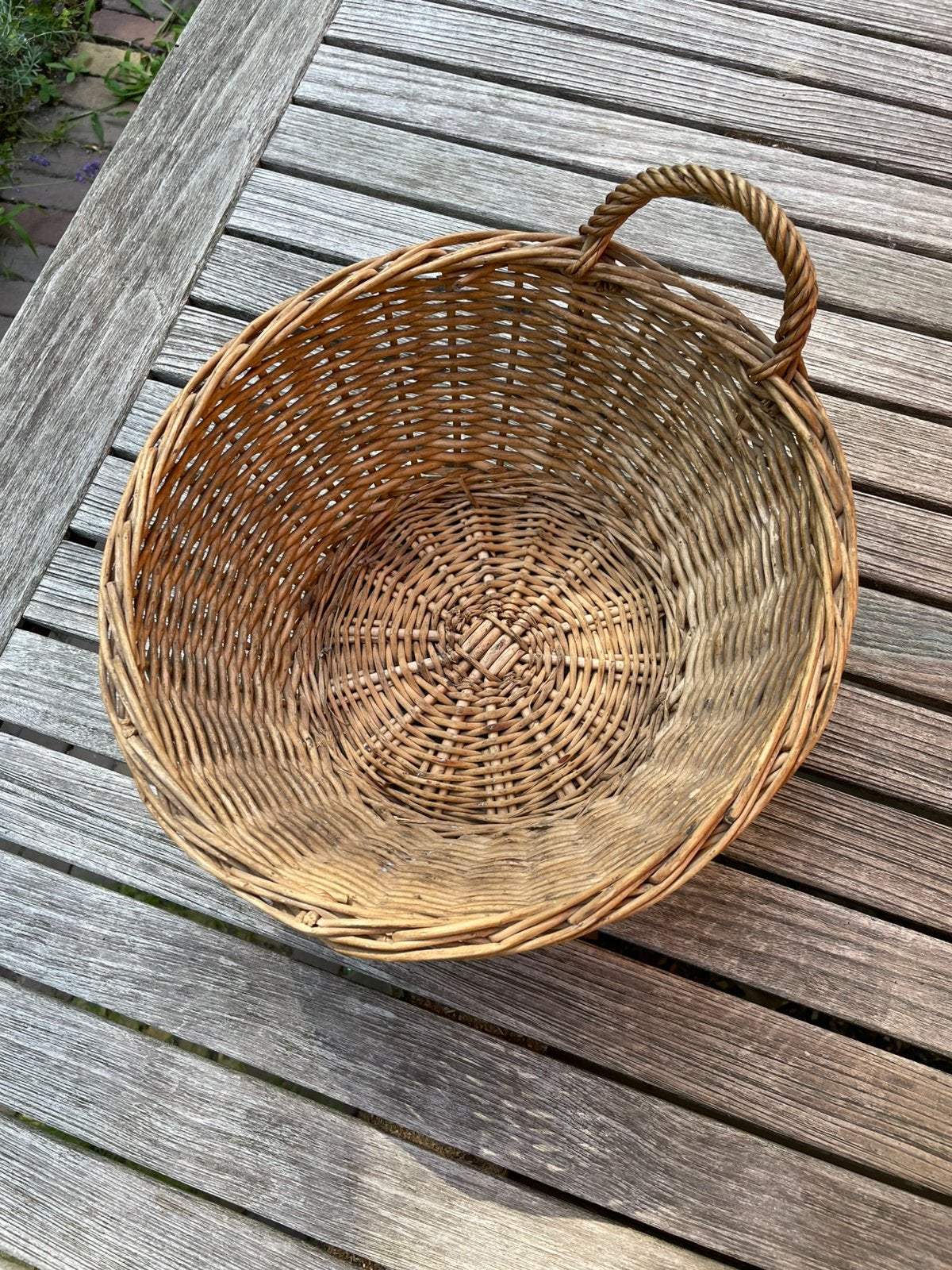 Brocante mandje, Ophalen of Verzenden, Gebruikt, Rond, Riet