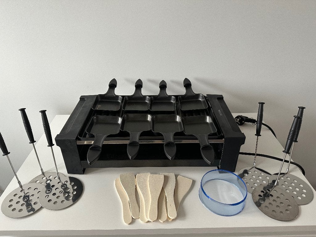3 in 1 Gourmet – Raclette set (8 persoons), Ophalen of Verzenden, Gebruikt, 8 personen of meer