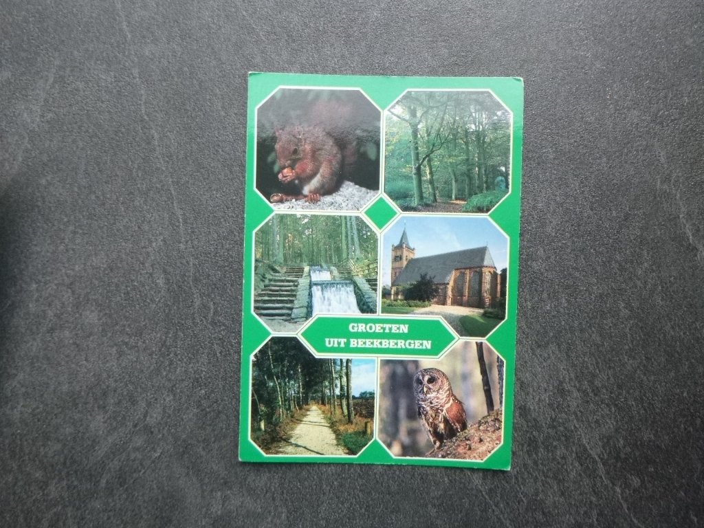 Beekbergen, groeten uit, bos/kerk/waterval, Verzenden, 1980 tot heden, Gelopen, Gelderland
