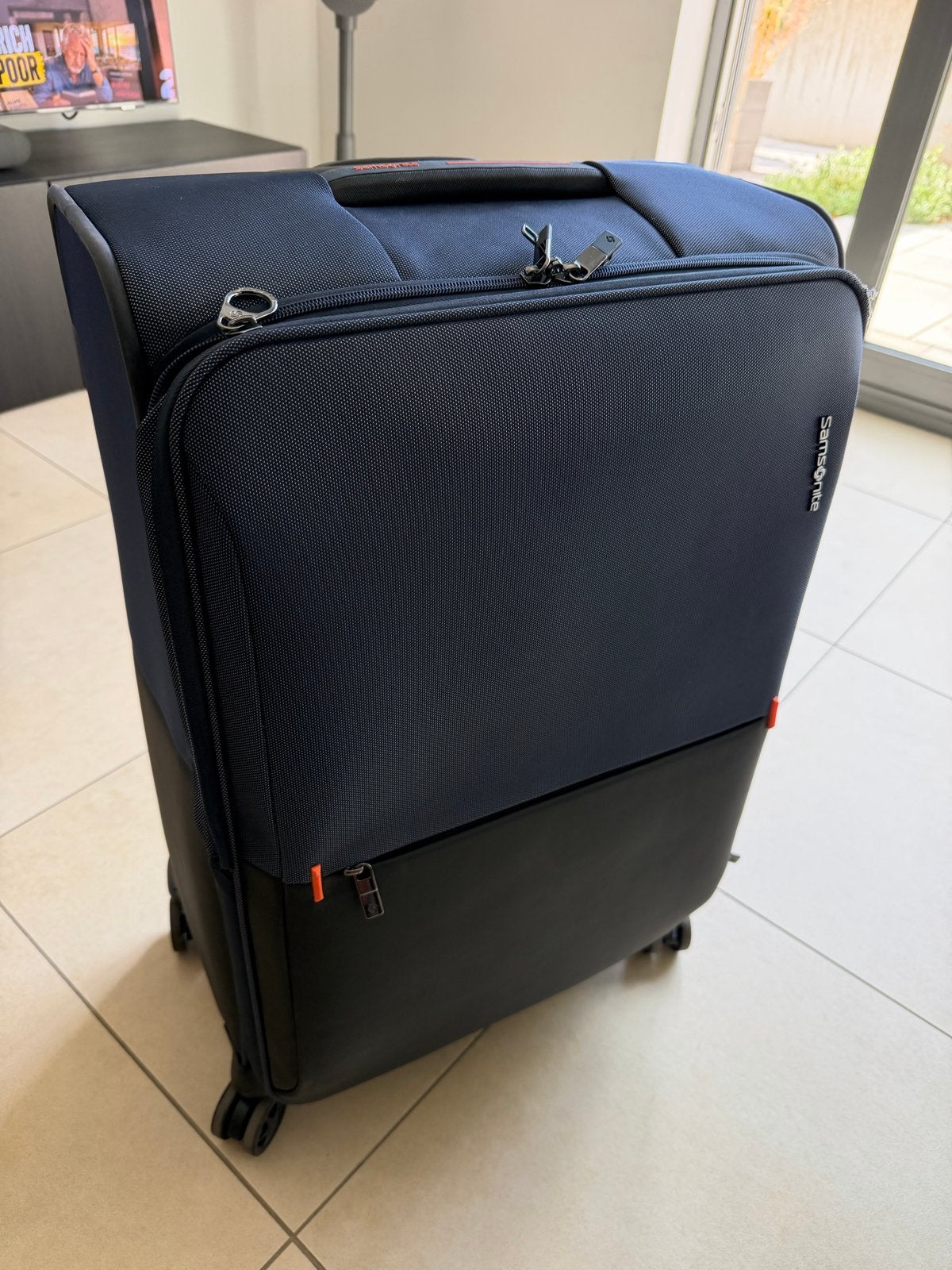 Samsonite reiskoffer - Blauw - Gebruikt, 40 tot 60 cm, Wieltjes, Gebruikt, 20 tot 30 cm