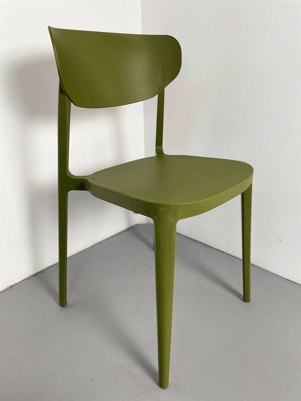 14x Nieuwe design stapelstoelen - kleur olijfgroen, Ophalen, Kunststof, Overige kleuren, Nieuw
