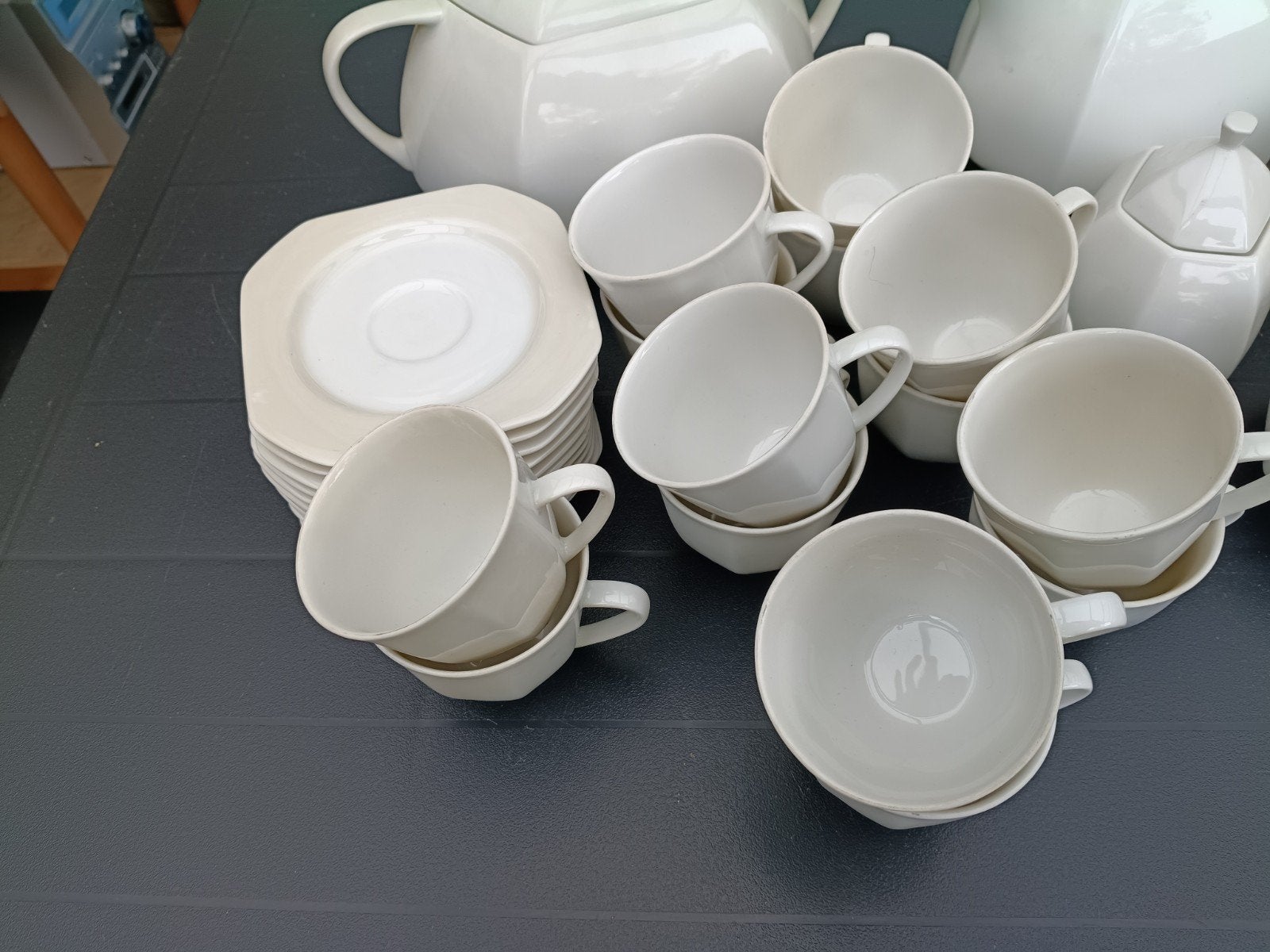 Wit porseleinen servies Scherzer Bavaria Germany, Ophalen, Zo goed als nieuw, Overige stijlen, Porselein