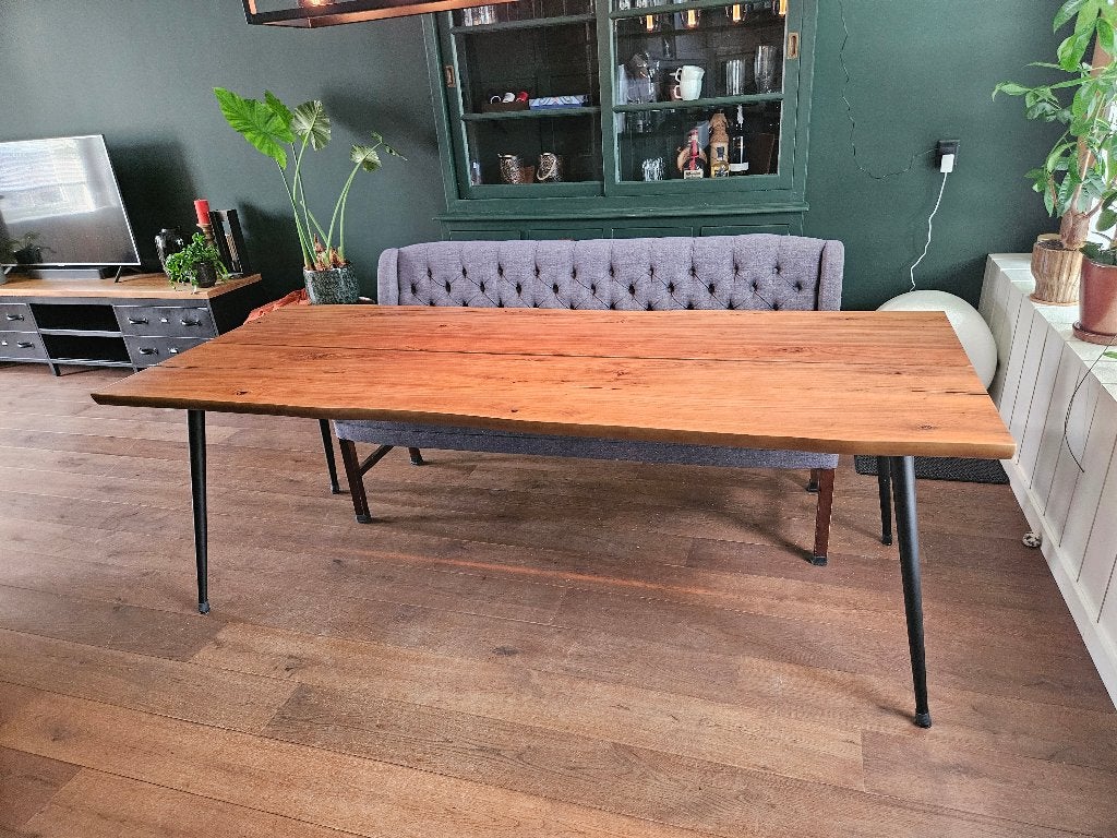 Eettafel 220x88x75 - 120 euro, Huis en Inrichting, Gebruikt, 200 cm of meer, Rechthoekig, 50 tot 100 cm