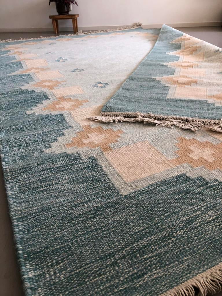 Nieuw handgeweven GROOT (3x2m) wollen vloerkleed, röllakan, Geen, Geen, Ophalen of Verzenden, 200 cm of meer