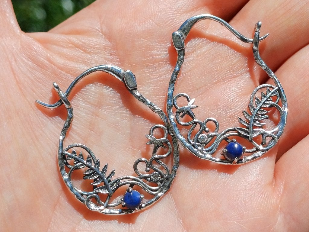 Vanoli 925 zilveren creolen oorbellen hoops lapislazuli 2,7, Daiva1973@hotmail.com, Hangers, Vanoli, Blauw