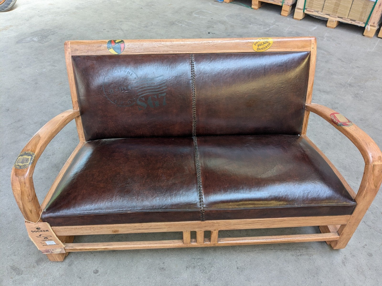 Nieuw tweezitter bankje buffalo teak, Huis en Inrichting, Ophalen, Minder dan 75 cm, Minder dan 150 cm, Leer