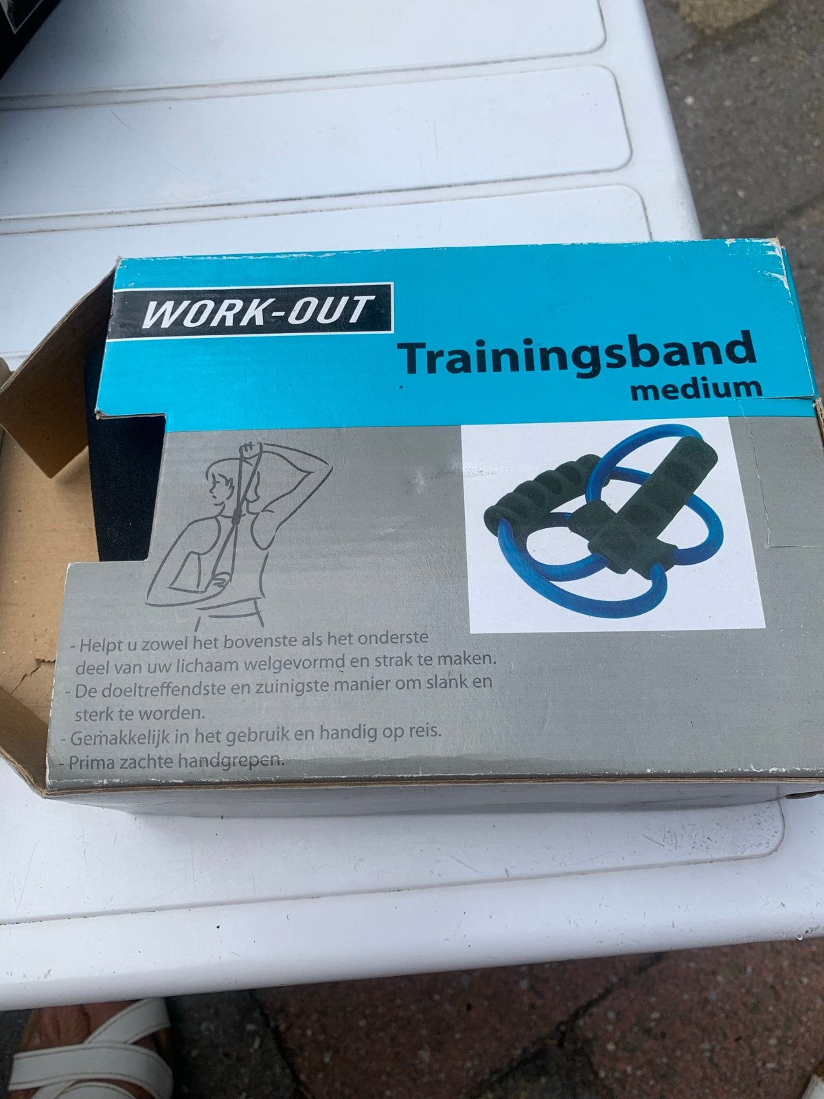 WORK-OUT Trainingsband Medium voor stevige spieren, Sport en Fitness, Fitnessmaterialen, Ophalen of Verzenden, Nieuw, Armen, Weerstandband