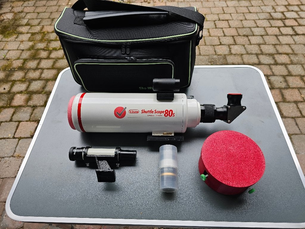 Vixen Shuttle 80 achromaat met extras, Ophalen of Verzenden, Gebruikt, 80 tot 200 mm, Lenzentelescoop (refractor)