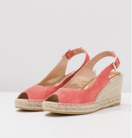 Kanna koraalrood suede sandalen met sleehak plateauzool 39, Nieuw, Oranje, Kanna, Sandalen of Muiltjes
