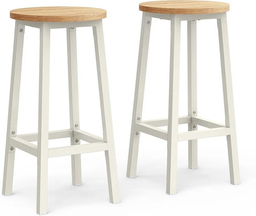 Set van 2 barkrukken - Industrieel ontwerp, 60 tot 90 cm, Ophalen of Verzenden, Zo goed als nieuw, Hout