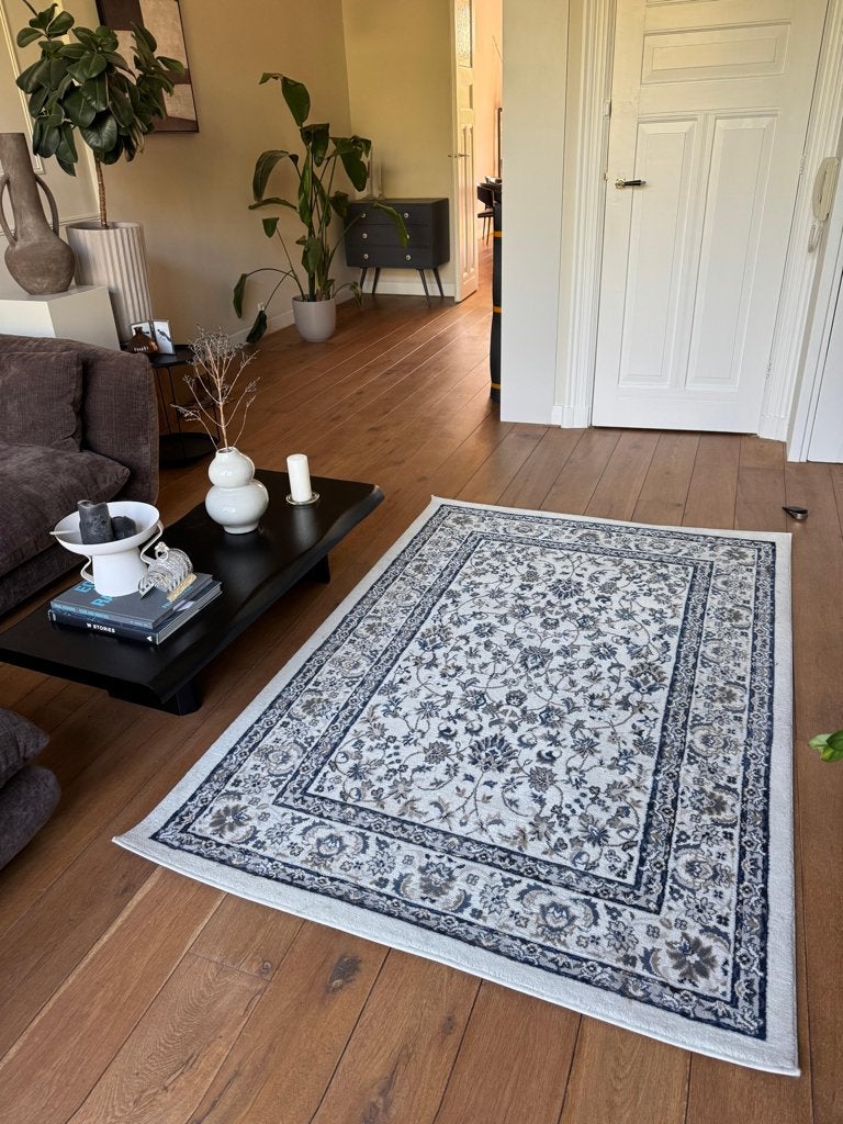 IKEA VALLÖBY vloerkleed 133x195 cm – oosters motief, Ophalen, 100 tot 150 cm, Zo goed als nieuw, 150 tot 200 cm