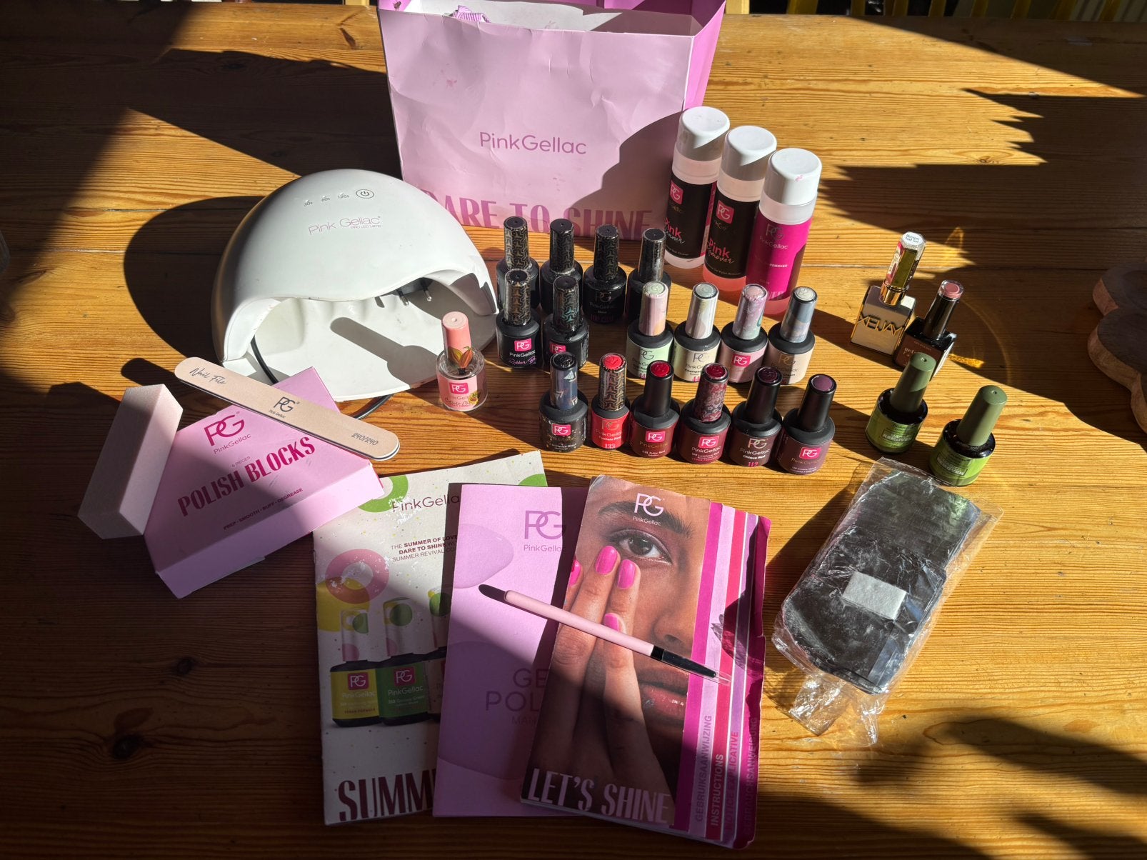 Complete Pink Gellac set, Ophalen, Gebruikt, Overige kleuren, Handen en Nagels