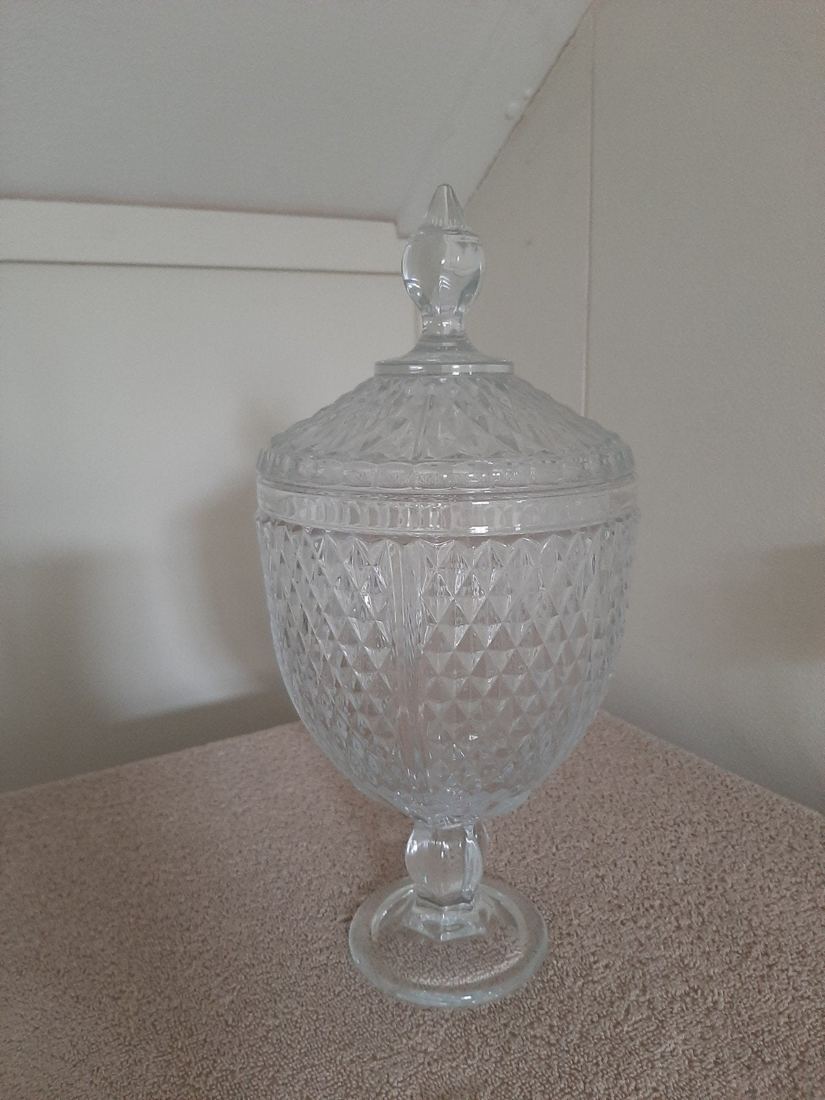glazenstolp., Glas, Ophalen, Met deksel