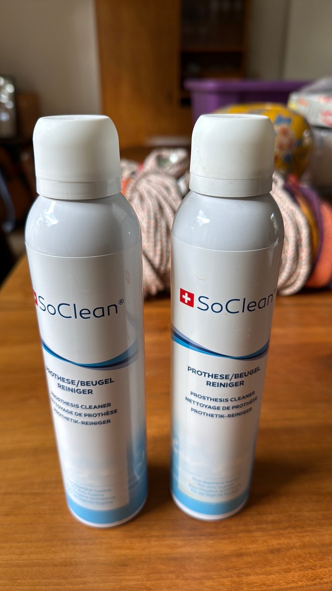 2 nieuwe 250ml flessen prothese / beugelreiniger SoClean, Ophalen of Verzenden, Zo goed als nieuw, Gehele gezicht