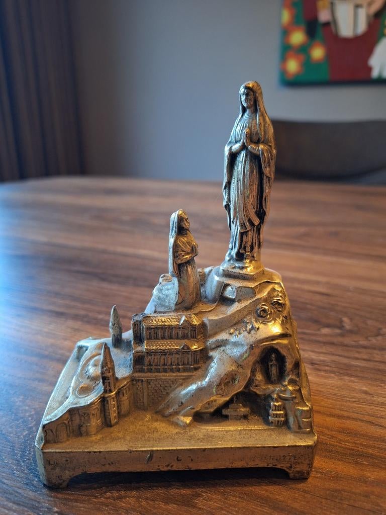Vintage Lourdes Beeldje - Maria en Bernadette, Antiek en Kunst, Ophalen of Verzenden