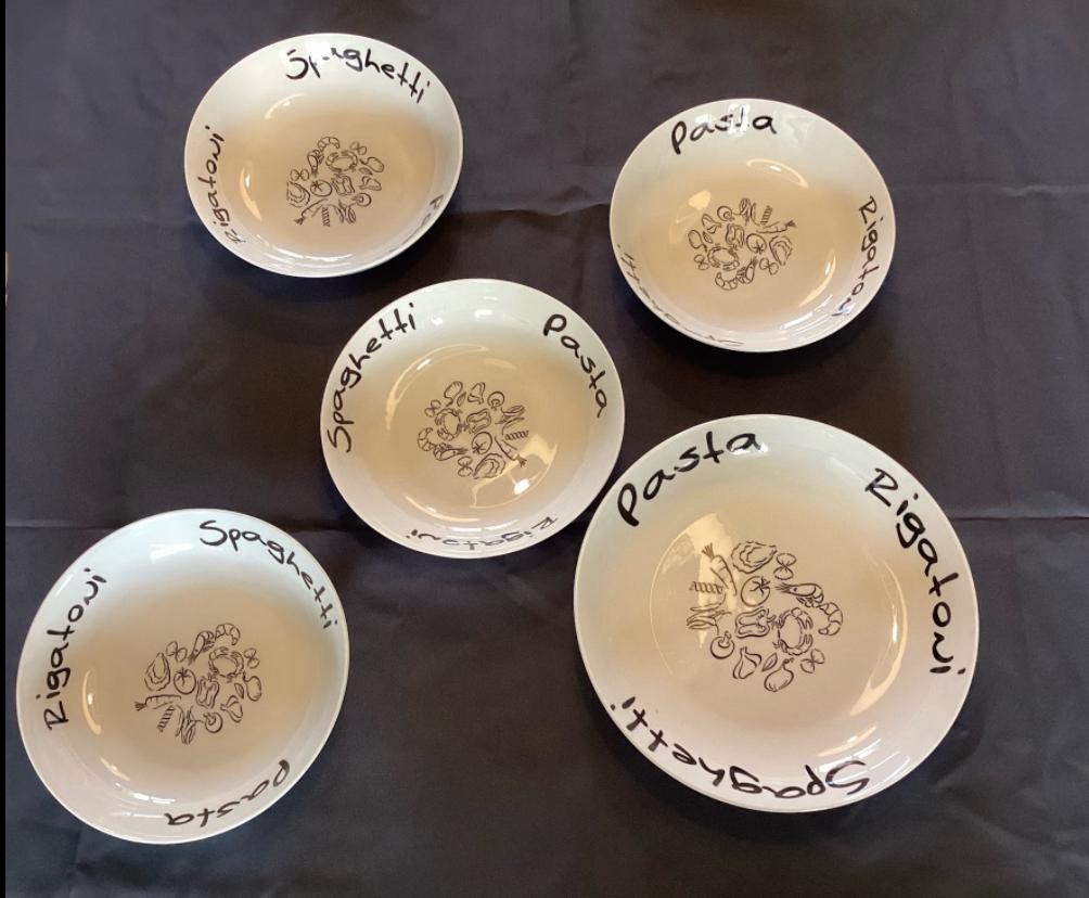 Complete Pasta Servies - 5 Delig, Gebruikt, Keramiek, Ophalen of Verzenden, Overige stijlen