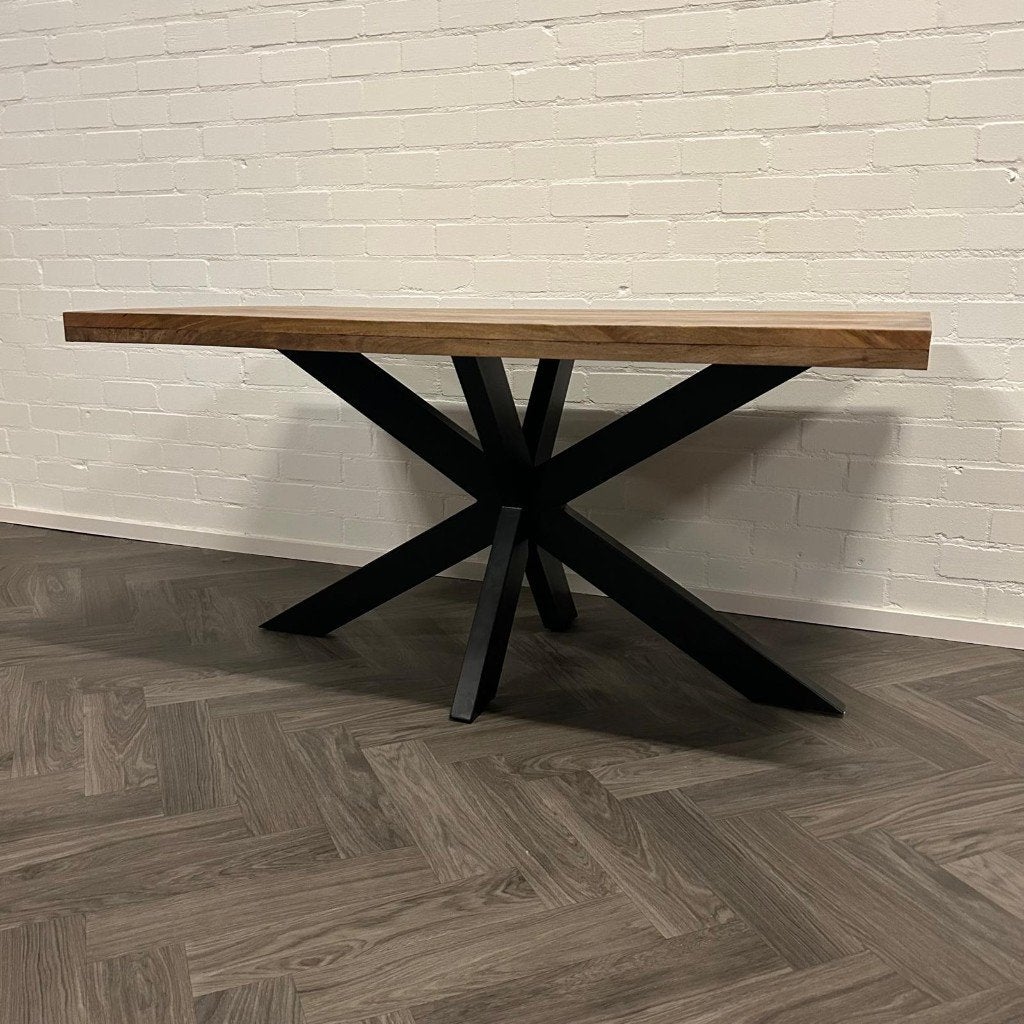 Mangohouten Naturel Eettafel 200cm Rechthoekig, Mangohout, 100 tot 150 cm, Eettafel hout, Mangohout