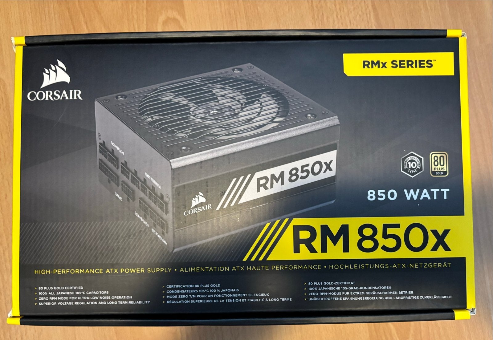 Corsair RM850x Voeding - 850W, 80 PLUS Gold, Modulair, Computers en Software, Ophalen of Verzenden, Zo goed als nieuw