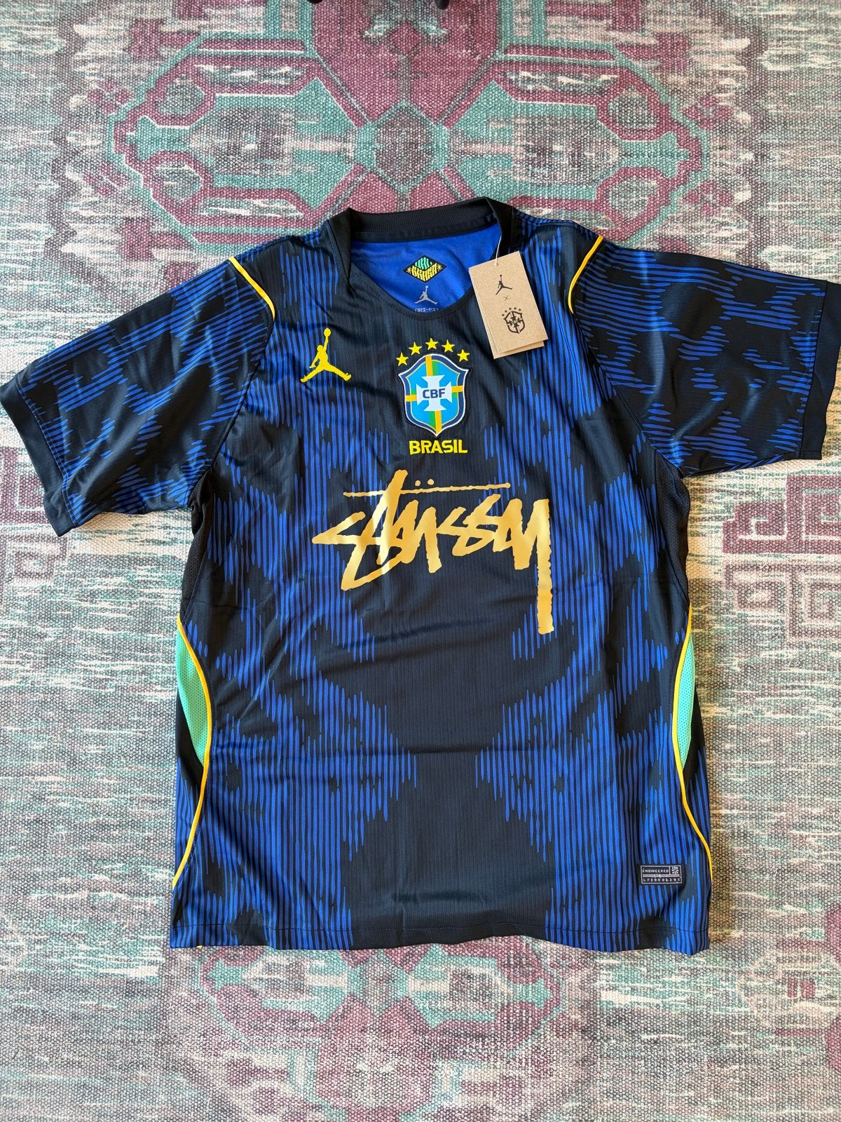 Nike Jordan x Stüssy x Brazil Voetbalshirt maat L, Ophalen of Verzenden, Nieuw, Maat 52/54 (L), Blauw