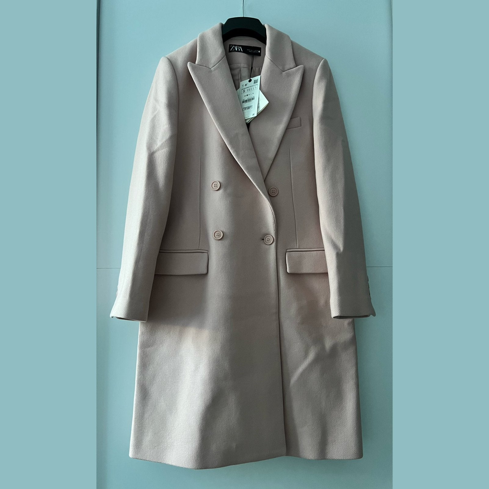 Zara lichtroze Manteco wollen mantel - maat S - nieuw, Ophalen of Verzenden, Nieuw, Maat 36 (S), Roze