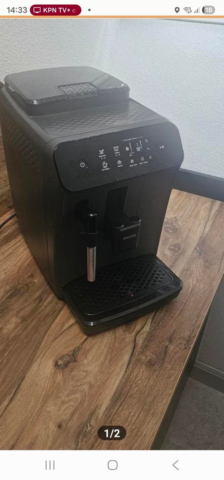 Philips espressomachine koffiebonen met melkopschuimer, Stoompijpje, Espresso apparaat, Zo goed als nieuw, 2 tot 4 kopjes