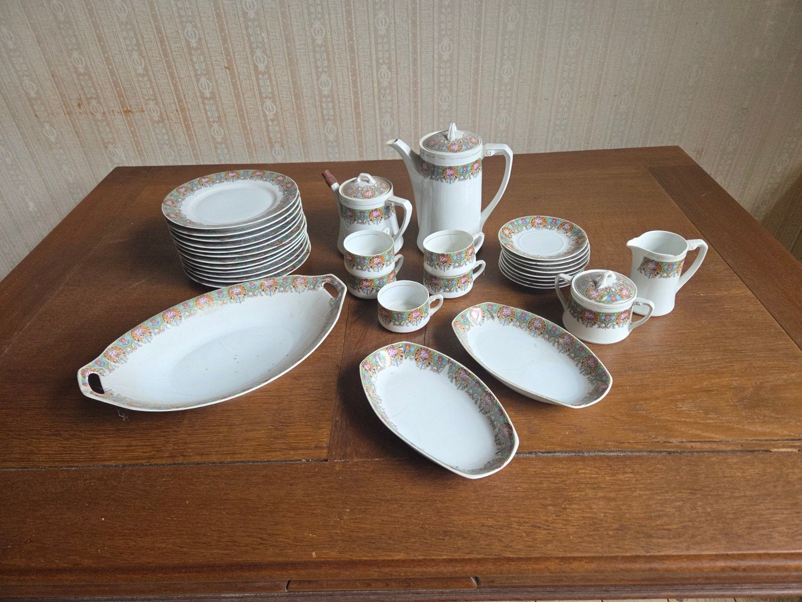 Vintage Servies met Bloemmotief, Ophalen of Verzenden