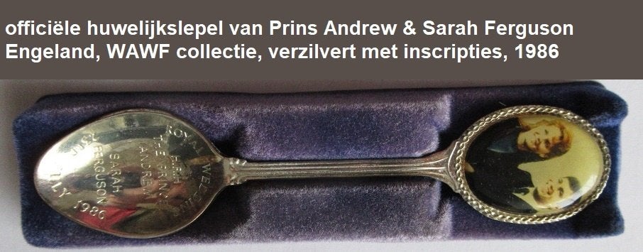 Engelse silverplated lepeltje, huwelijk Andrew & Sarah, Ophalen of Verzenden, Zo goed als nieuw