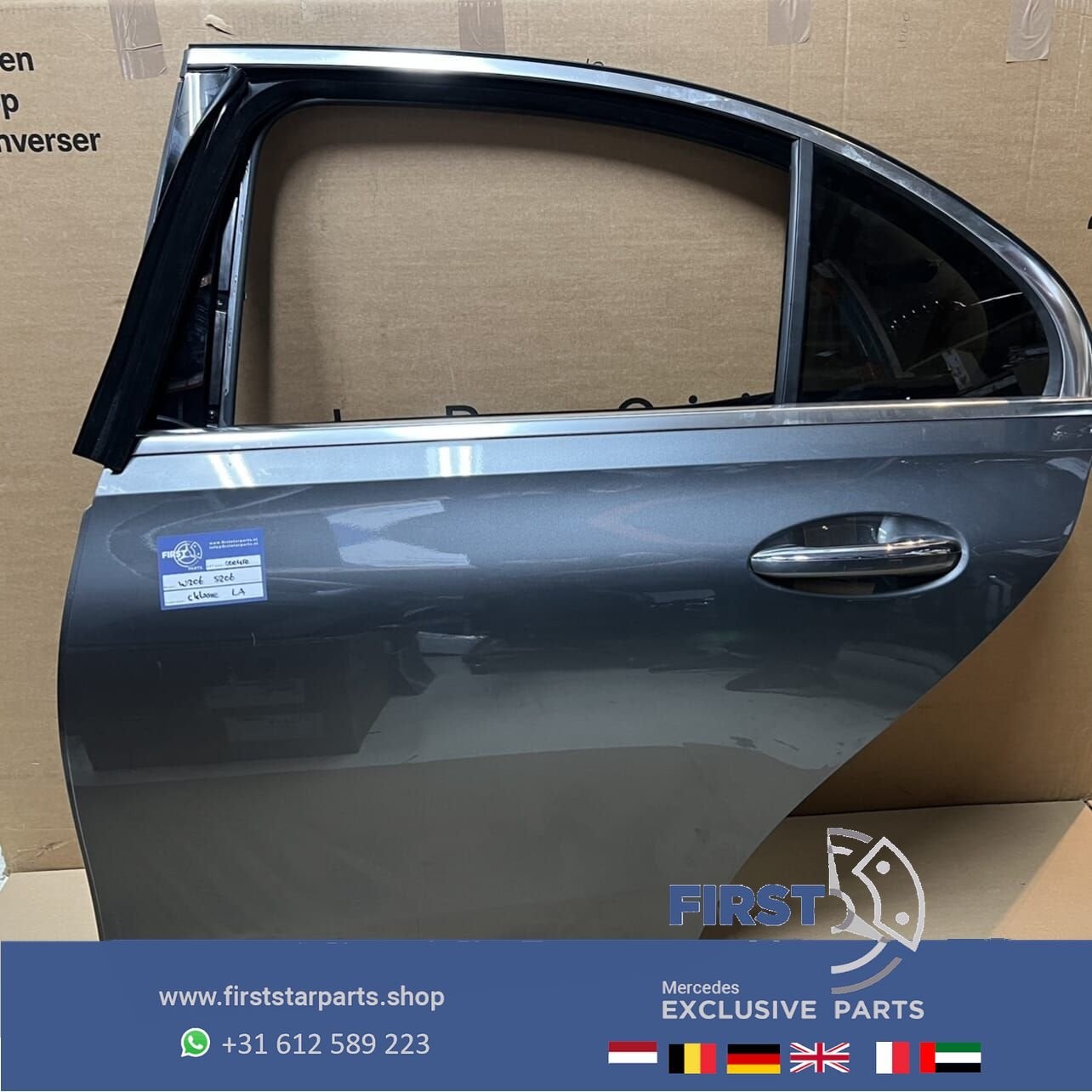 W206 LIMOUSINE C KLASSE DEUR PORTIER GRIJS COMPLEET LINKSACH, Gebruikt, -, Deur, Ophalen of Verzenden