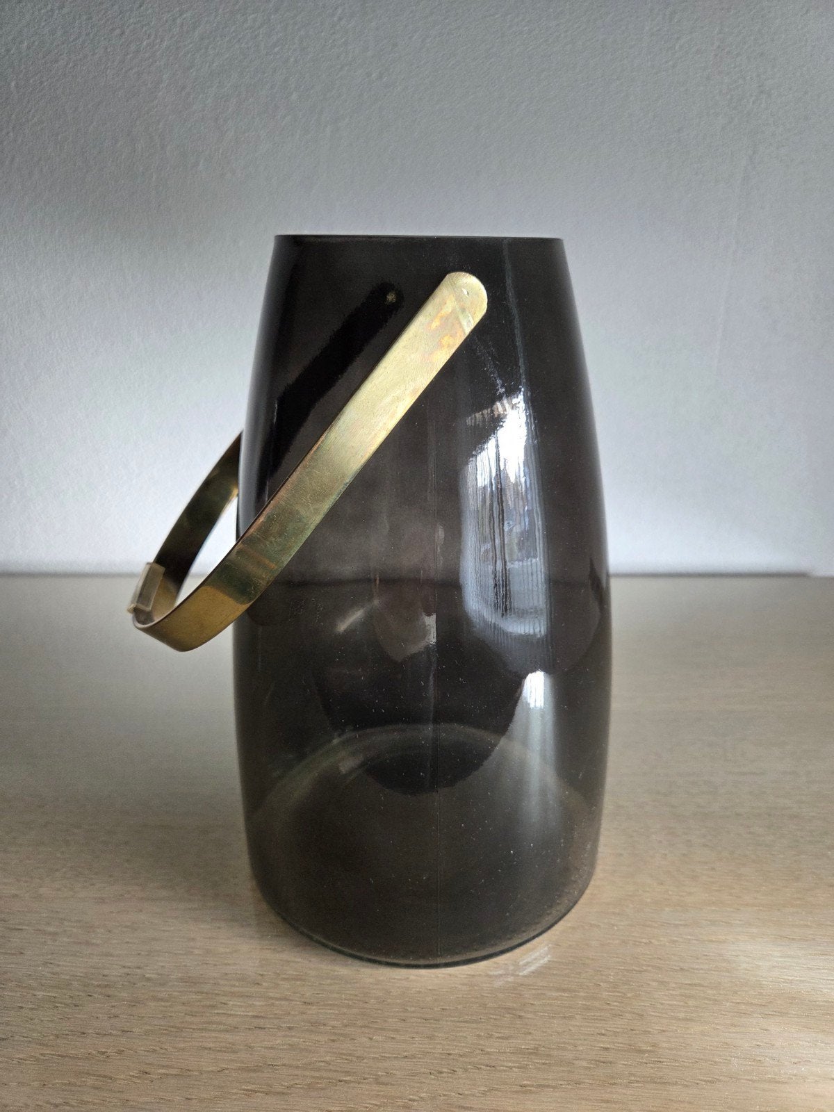 Vaas/windlicht smoke glas, Huis en Inrichting, Woonaccessoires | Vazen, Ophalen of Verzenden, Nieuw, Transparant, Glas