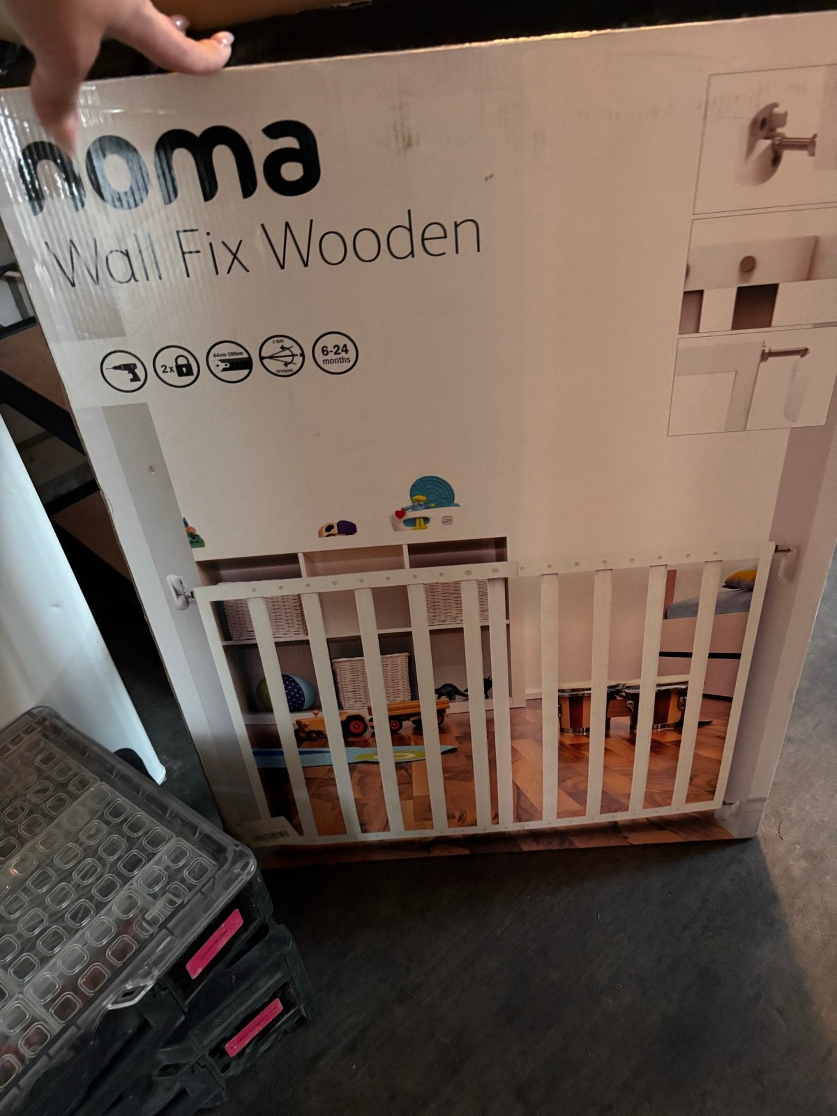 Noma Wall Fix Wooden Veiligheidshekje - Nieuw in doos, Nieuw, 100 tot 115 cm, Ophalen of Verzenden, Schroefhekje