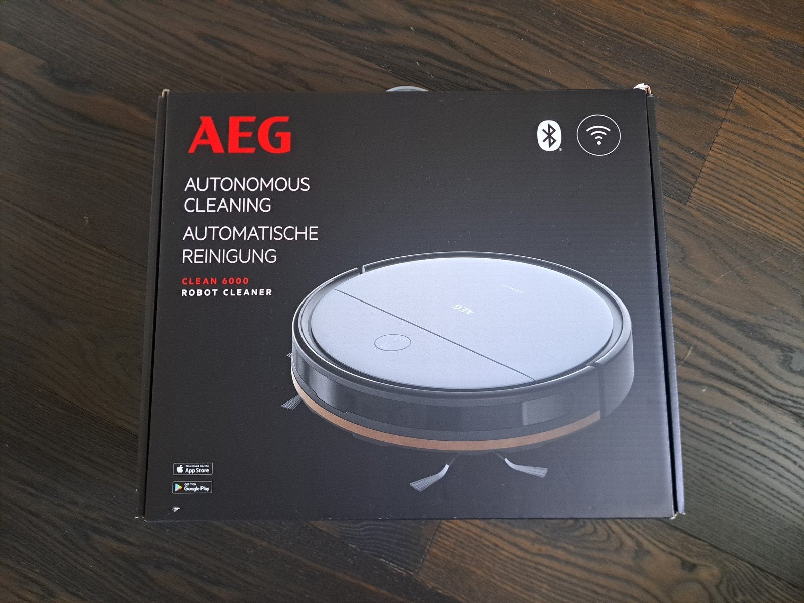 AEG CLEAN 6000 Robotstofzuiger - Automatische Reiniging, Witgoed en Apparatuur, Ophalen, Zo goed als nieuw, Robotstofzuiger, Reservoir