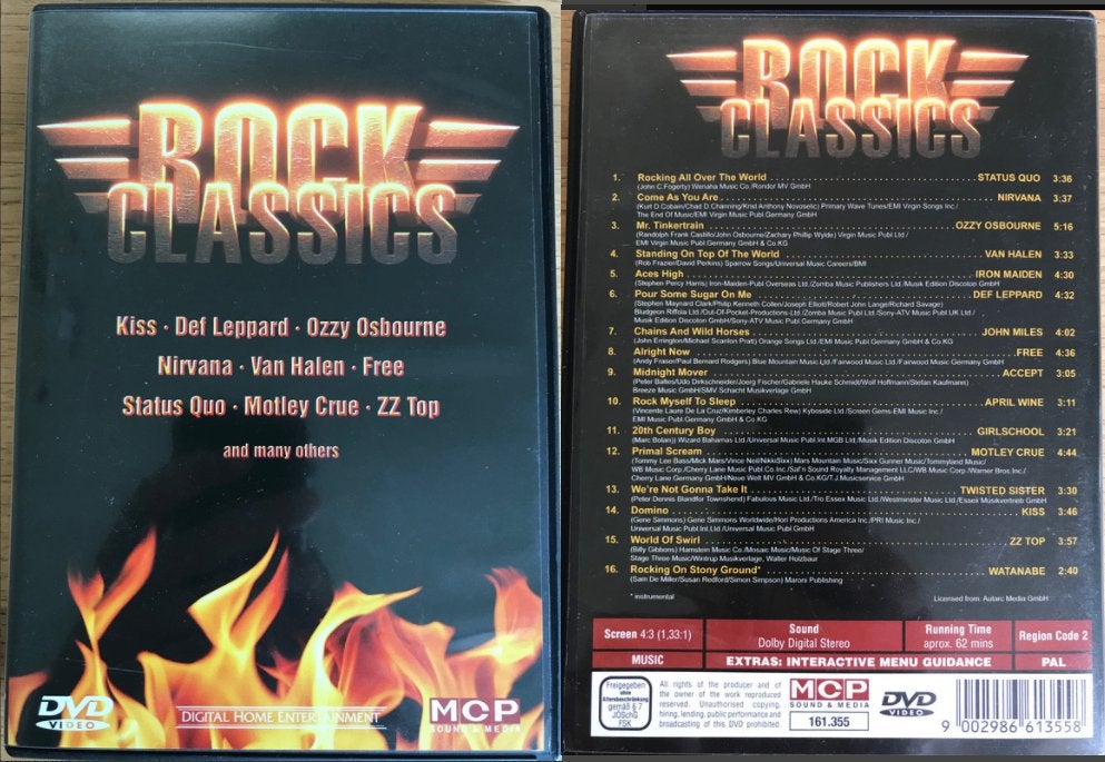 Dvd Rock Classics., Alle leeftijden, Ophalen of Verzenden, Zo goed als nieuw