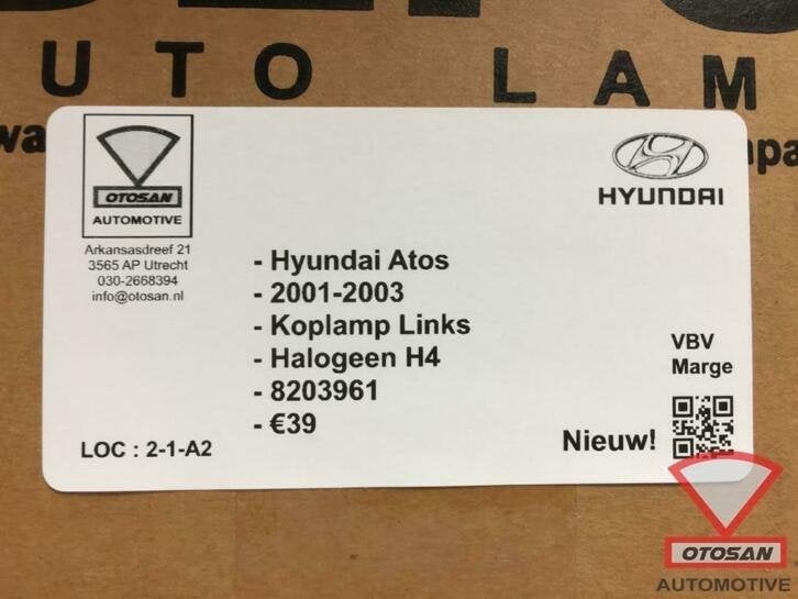hyundai atos 2001 2003 koplamp links h4 halogeen nieuw! 8203, Auto-onderdelen, Verlichting, Heolleung-ro 12
06797  Seoul, Nieuw