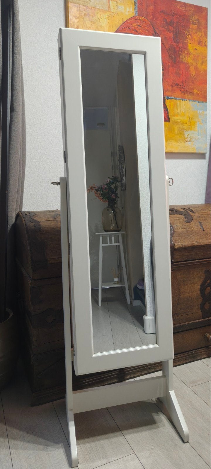 Sieradenkast met spiegel, Ophalen, Minder dan 50 cm, Gebruikt, 150 tot 200 cm