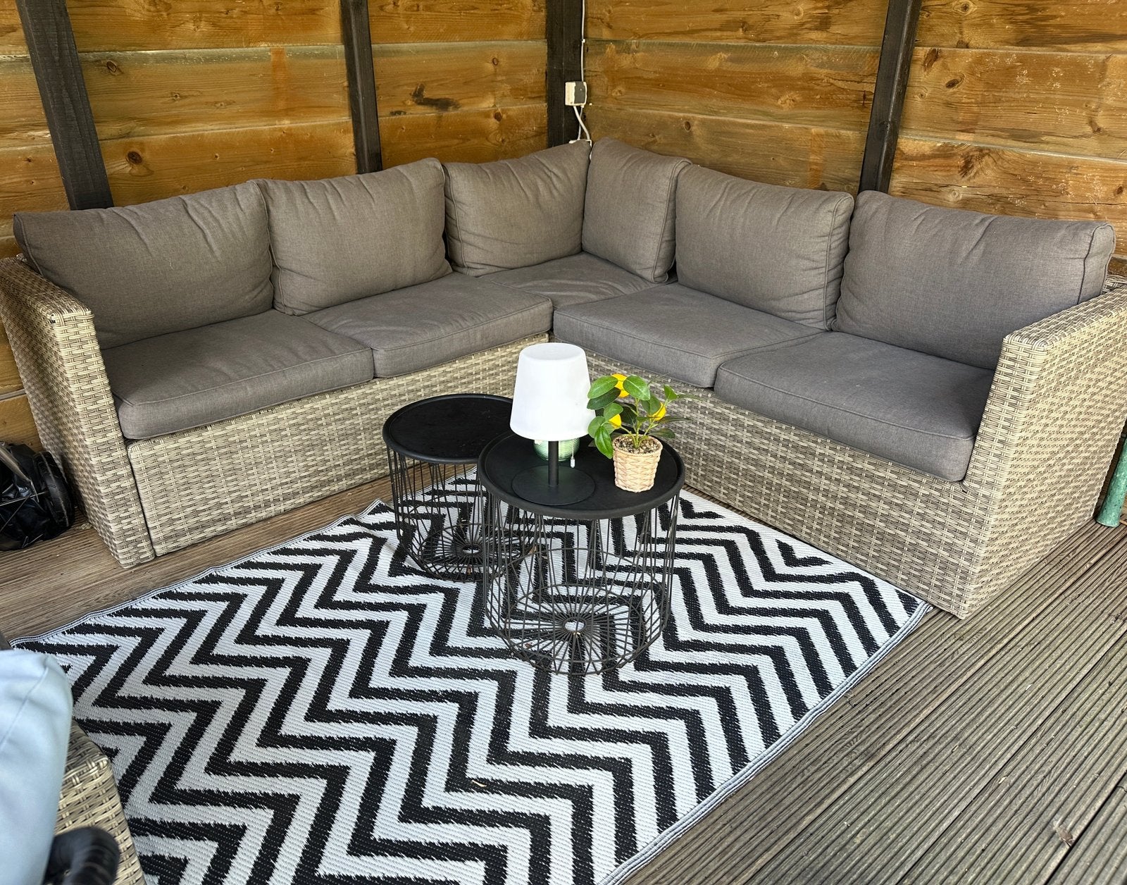 Loungeset, Tuin en Terras, Ophalen, 4 zitplaatsen, Kunststof, Hocker