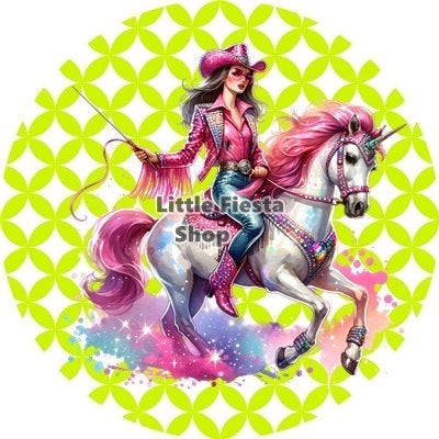 L2750 ouwel cowgirl 20cm eetbare taart plaat print, Ophalen of Verzenden, Nieuw, Taarten, Versiering