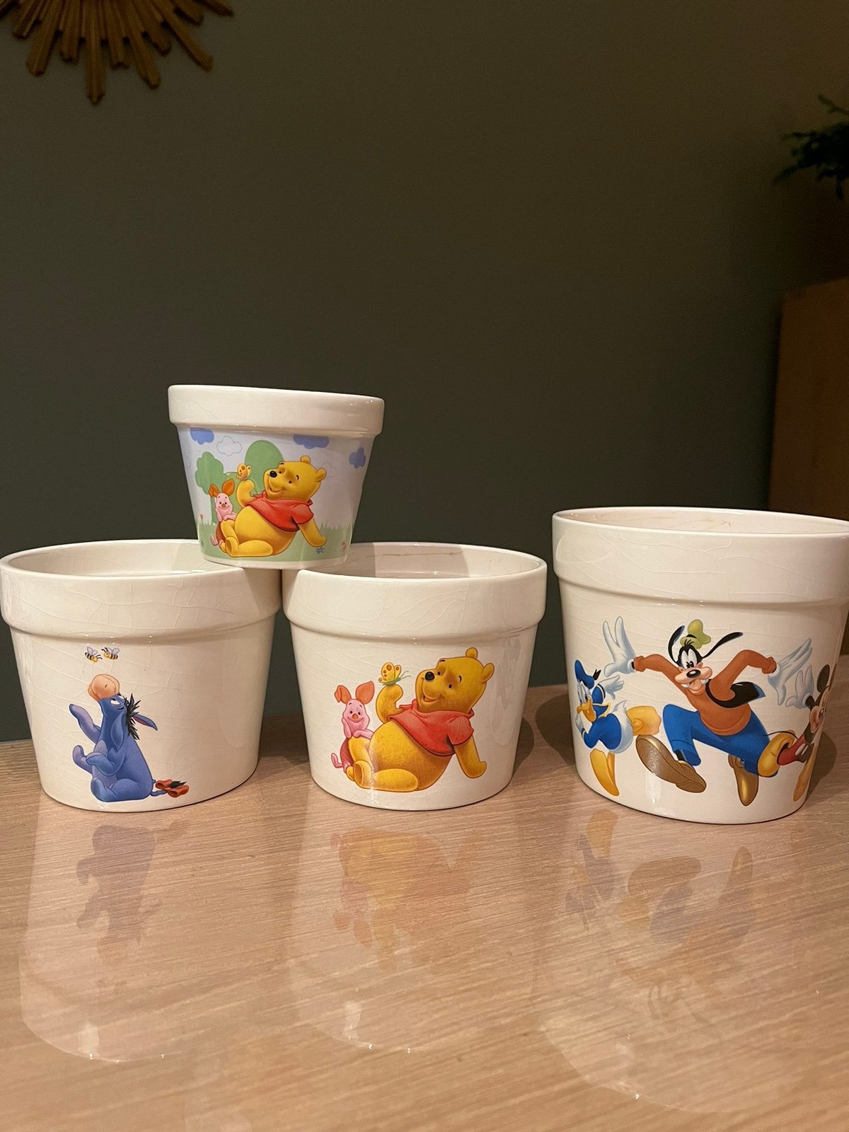Gave set vintage Disney bloempotten, Verzamelen, Disney, Ophalen of Verzenden, Overige figuren, Overige typen