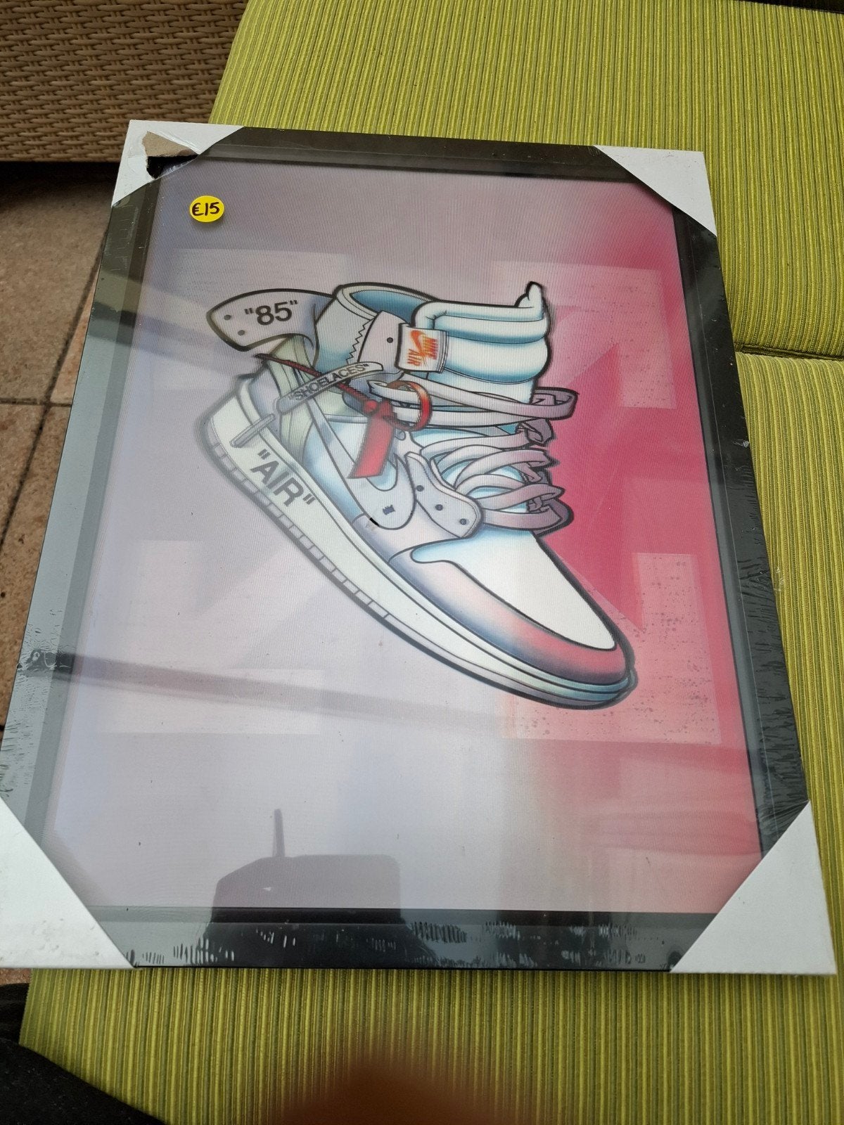 Ingelijste sneaker poster - Nike Air Jordan Off-White 3d, Ophalen, 50 – 75, Minder dan 50 cm, Nieuw