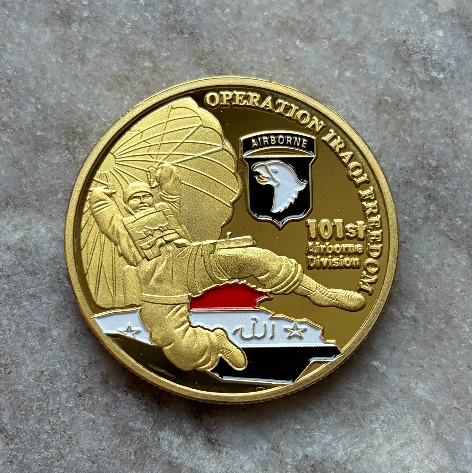 US Army 101st airborne division coin, Ophalen of Verzenden, Landmacht, Amerika, Embleem of Badge