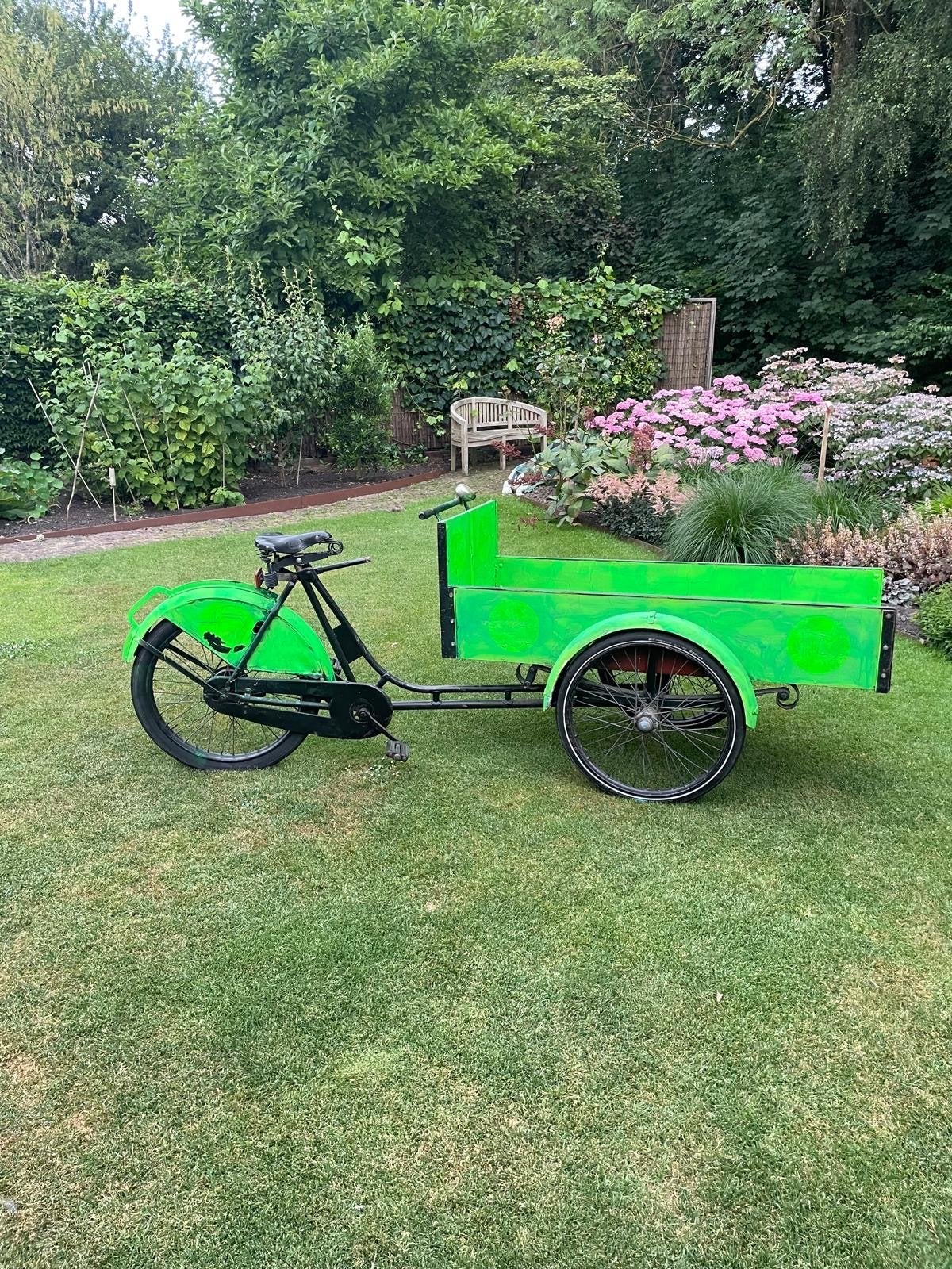 Opvallende Groene Bakfiets - Ideaal voor Goederen, Fietsen en Brommers, Fietsen | Bakfietsen, Overige merken, Terugtraprem, Gebruikt