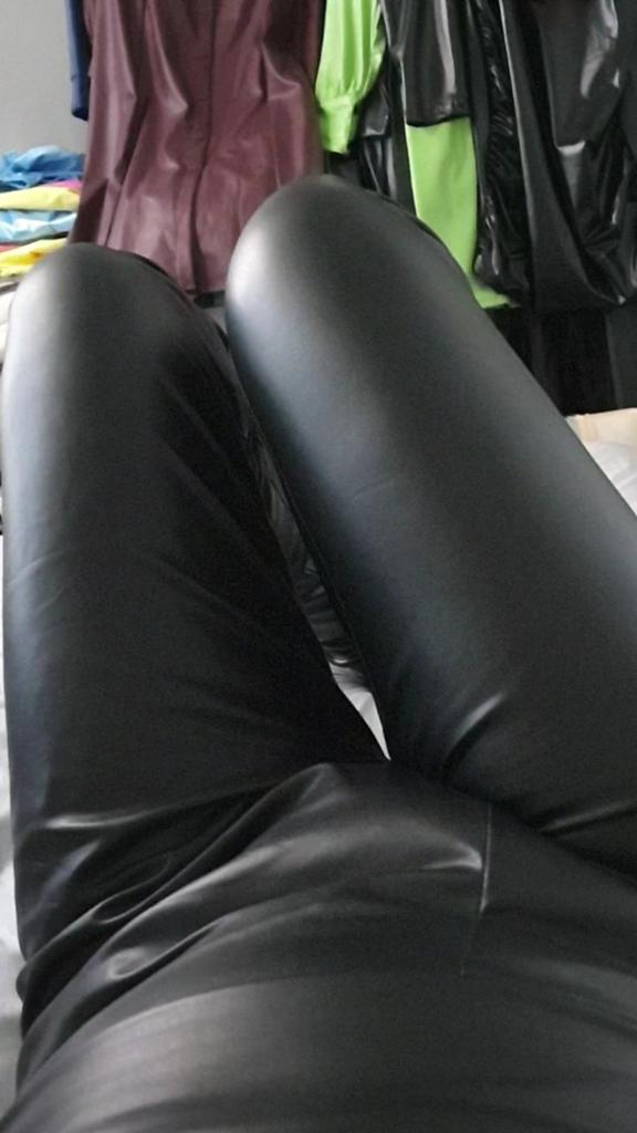 Pu leren legging met hoge taille en Pu leren sokken, Verzenden, Nieuw, Zwart, Lang